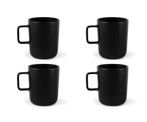 Excelsa Nordic Set 4 Tazze Mug Nere, Ceramica Stoneware, Capacità 320 Ml.