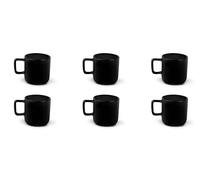 Excelsa Nordic Set 6 Tazzine da Caffè Nere, Ceramica Stoneware, Capacità 80 Ml.