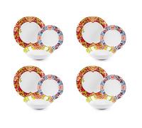 Excelsa Oriental Spring Servizio Piatti 12 Pezzi, Porcellana, Set 4 Persone, Multicolore