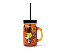 Excelsa Peanuts Halloween Mug con Cannuccia, Vetro, Capacità 500 Ml.