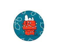 Excelsa Peanuts Shiny & Bright Sottopentola Natalizio, Ceramica e Sughero, Verde e Rosso, 16,5 cm, Decorazione Snoopy con Luci