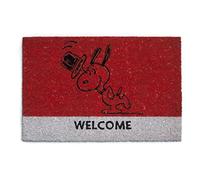 Excelsa Peanuts Zerbino Snoopy, Fibra di Cocco, Rosso, 40 x 60 cm