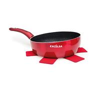 Excelsa Phoenix Padella Saltapasta 26 cm, Alluminio, Rosso