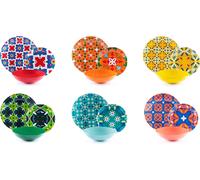 Excelsa Ankara Servizio Piatti 18 Pezzi, Porcellana e Stoneware, Decoro Multicolore, 6 Persone