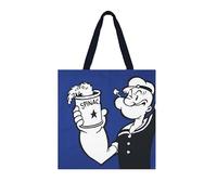 Excelsa Popeye Borsa Shopper, Tote Bag, Cm. 41,5 x 41,5, Fronte 100% Cotone, Lavabile in Lavatrice