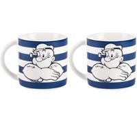 Excelsa Popeye Tazza caffè, Porcellana, Blu, 6 x 6x6 cm (Confezione da 2)
