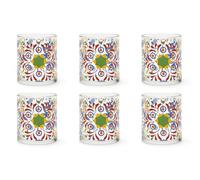 Excelsa Puebla Set 6 Bicchieri Acqua, Vetro, Capacità 250 ml, Multicolore