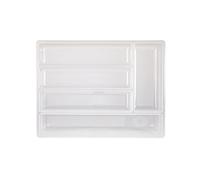 Excelsa Rainbow Comodo e Resistente portaposate a 6 Scomparti per riordinare/organizzare i cassetti della Cucina, ma Non Solo, Polipropilene, Bianco, 31 x 37,8 x H.5,2 Cm