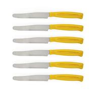Excelsa Rainbow Set 6 Coltelli Da Tavola Seghettati, Acciaio Inox, Giallo