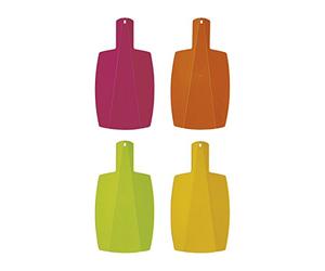 Excelsa Rainbow Tagliere Pieghievole, Plastica, Rosa/Arancio/Giallo/Verde, 40x21.5x0.5 cm