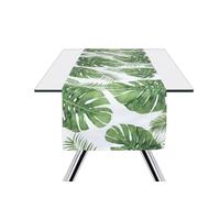 Excelsa Foliage Runner da Tavola, Cotone 100%, Verde, 45 x 140 cm