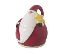 Excelsa Santa Claus Biscottiera Ceramica Rosso 14x15x18.5 cm