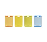 Excelsa Security Tagliere Antibatterico Plastica, Arancio/Giallo/Verde/Azzurro, 20 x 14 x 1 cm