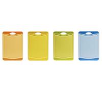 Excelsa Security Tagliere Antibatterico Plastica, Arancio/Giallo/Verde/Azzurro, 36.5 x 25 x 2 cm