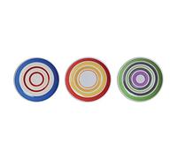 Excelsa Set 3 Piattini da caffè Assortiti, Decorazione a Strisce, Ceramica, Multicolore