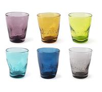 Excelsa set 6 Bicchiere acqua Wave color Vetro cod.64947 multicolore