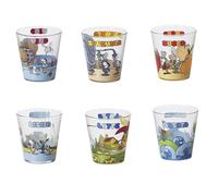 Excelsa set 6 Bicchiere vetro acqua Mordillo assortito cod.42859