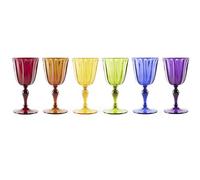 Excelsa Set 6 Calici Country Color, Capacità 250 Ml., Plastica Infrangibile, Multicolor