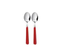 Excelsa Set Cucchiaini in Acciaio Inox, Rosso, 2 Pezzi