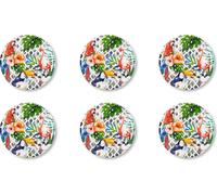 Excelsa Tropical Set 6 Piatti Pizza, Porcellana, Diametro 31 cm, Multicolore