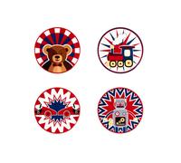 Excelsa set di 6 sottobicchieri Vintage Toys Dolomite 10,5xH1x10,5 cm Colorato