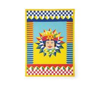 Excelsa Sicilian Rhapsody Canovaccio Decorativo, 50x70 cm, 100% Cotone, Giallo e Blu