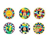Excelsa Sicilian Rhapsody Sottobicchieri, 6 pezzi, ceramica, stile siciliano