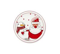 Excelsa Snowman Piatti Panettone o Pizza, Set 6 Pezzi, 30,5 cm, Porcellana, Decorazione Natalizia