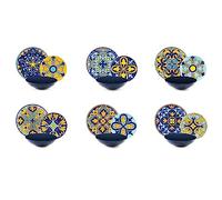 Excelsa Sofia Servizio Piatti 18 Pezzi, Porcellana e Stoneware, Decoro Multicolore, 6 Persone