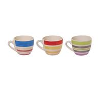 Excelsa Stripes Tazza caffè Assortita, Ceramica, Multicolore, 6.4x6.4x5.2 cm