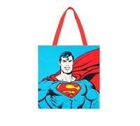 Excelsa Superman Borsa Shopper, Tote Bag, Cm. 41,5 x 41,5, Fronte 100% Cotone, Lavabile in Lavatrice