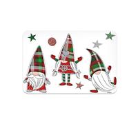 Excelsa Tartan Gnome Set 6 Tovagliette Americane, 43x28,5 cm, Motivo Natalizio, Plastica PP, Riutilizzabile