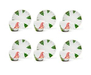 Excelsa Tazzine caffe' con piattino, Gnomo friends, set 6 pezzi cod.66986