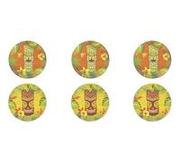 Excelsa Tiki Set 6 Piatti Pizza, Diametro 31 Cm., Porcellana, Multidecoro