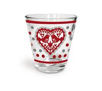 Excelsa Tirol Bicchiere, Vetro, Decorato, 8x8x9 cm