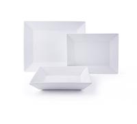 Excelsa Tokyo Servizio Piatti 12 Pezzi, 4 Persone, Porcellana, Bianco, 19 x 20 x 16 cm, unità
