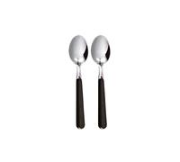 Excelsa Trendy Set 2 Cucchiaini Caffe', Acciaio Inossidabile, Nero, 14 x 2 x 1.5 cm