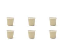 Excelsa Trendy Set 6 Bicchierini da Caffè, Porcellana, Capacità 90 ML., Crema