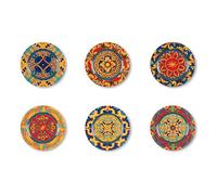 Excelsa Trinacria 6 Sottopiatti in Plastica PP, stile Siciliano, multicolore