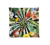 Excelsa Tropical Chic Vassoio in Vetro Quadrato, Decorazione Tropicale, 30x30 cm
