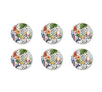 Excelsa Tropical Set 6 Piatti Pizza, Porcellana, Diametro 31 cm, Multicolore
