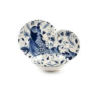 Excelsa Vanitas Servizio Piatti 12 Pezzi, Ceramica, Bianco e Blu