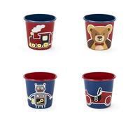 Excelsa Vintage Toys Set 4 Bicchierini da Caffè Espresso, Porcellana, Capacità 90 Ml., Multidecoro