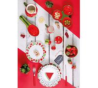 Excelsa Watermelon Set Zuccheriera e Lattiera in ceramica dipinta a mano