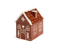 Excelsa Wonderful Ginger Biscottiera Natalizia, Casetta in Ceramica Pan di Zenzero, Contenitore per Biscotti