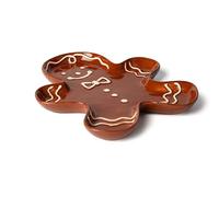 Excelsa Wonderful Ginger Piatto Natalizio a Servire in Ceramica, Forma di Omino Pan di Zenzero, Decorato a Mano