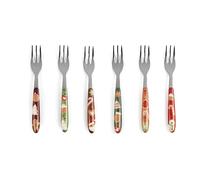 Excelsa Wonderful Ginger Set 6 Forchettine da Dolce Natalizie, Acciaio Inox, Decorazione Invernale