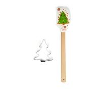 Excelsa Wonderful Ginger Set Spatola e Taglia Biscotti Natalizio a Forma di Abete