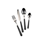 Excelsa Wood Servizio 24 Posate, Acciaio Inox, Nero