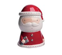 Excelsa Xmas Country Style Biscottiera, Ceramica, Bianco/Rosso